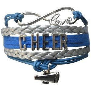 Girls Cheer Bracelet - Blue & Silver